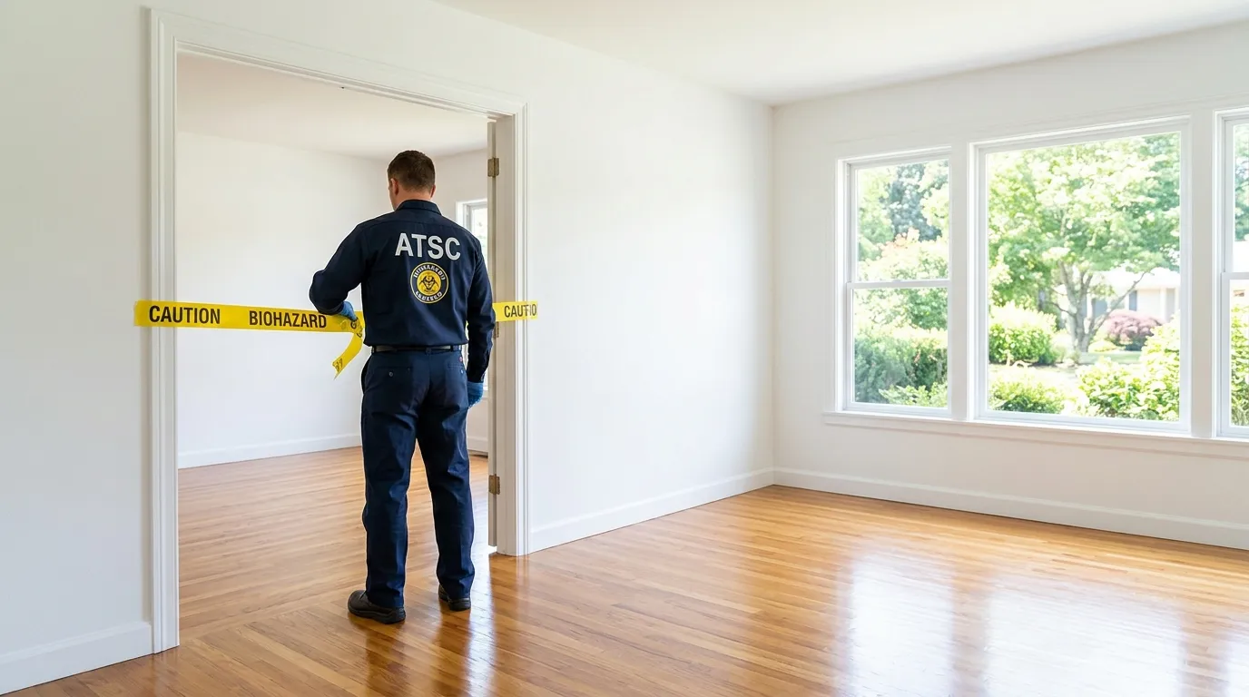 Certified biohazard cleanup crew performing Decomposition Cleanup in Elgin